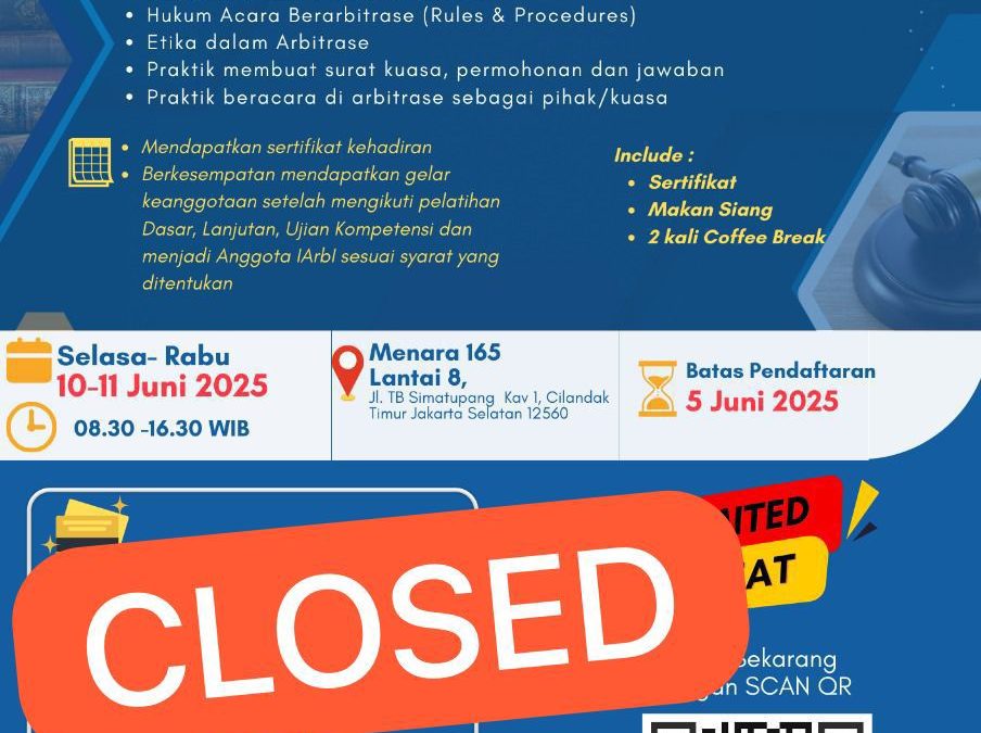 Pelatihan Pemahan Dasar Arbitrase dan APS Juni 2025