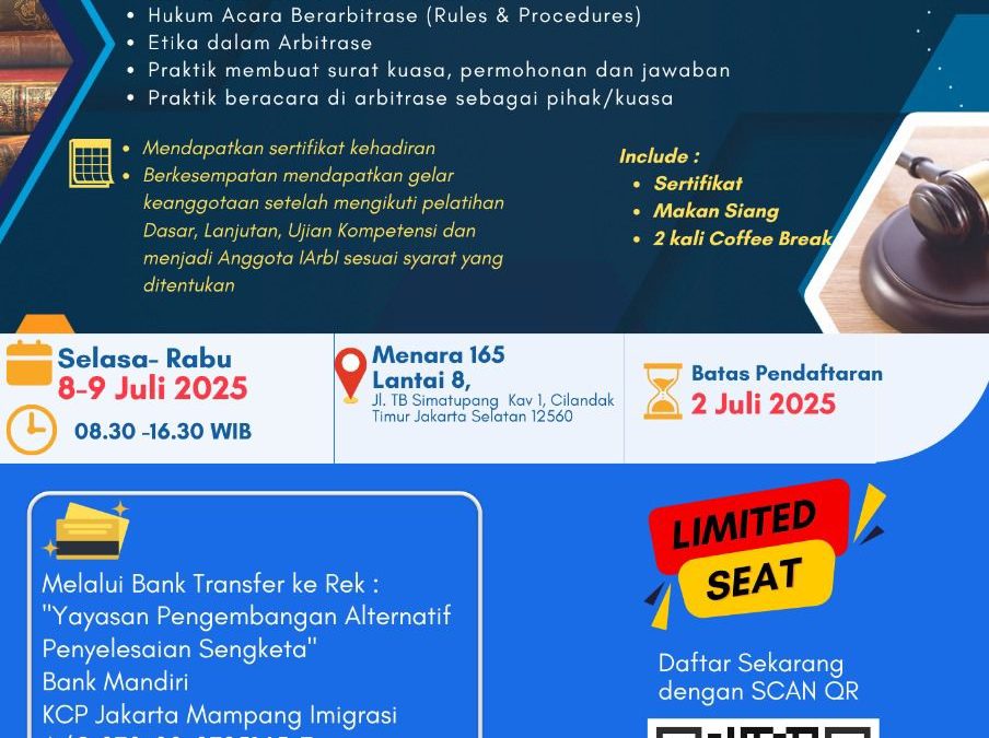 Pelatihan Pemahaman Dasar Arbitrase & APS Juli 2025